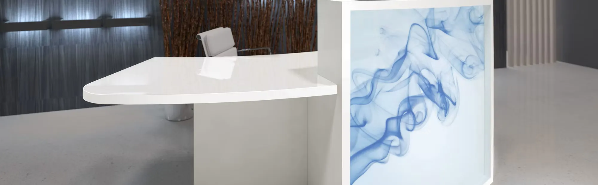 Clarke Rendall Light Reception Desk - Presentation Media